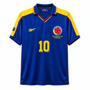 Camiseta Colombia Retro Francia 98 Versión Pibe Azul